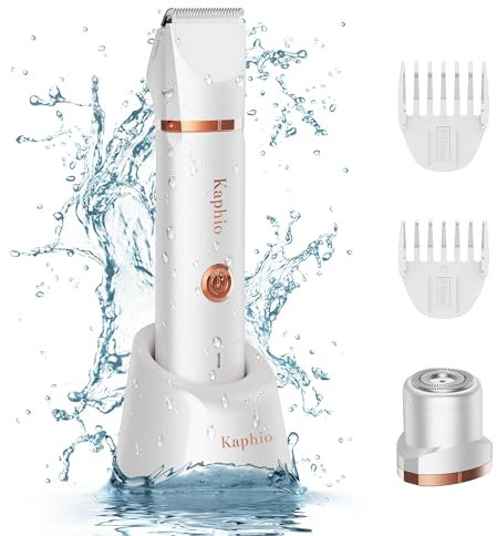 Bikini Trimmer für Frauen Schamhaare 2 in 1 Eletctric Rasierer für Frauen Wiederaufladbarer Eletctric Rasierer - IPX7 wasserdichter Bikini-Trimmer für Achseln, Beine, Arme, Körper (Perlweiß)