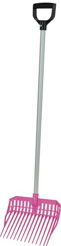 Kerbl EcoFork Mini 3230574 Fourche à fumier Rose (Dimensions 27,2 x 31 cm, Poids 0,22 kg, Fourche en Plastique/Manche en Aluminium)