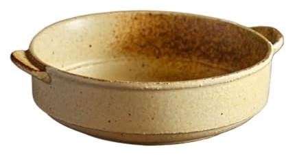 Roaster Grov keramik dubbelörat liten djup skål Mikrovågsugn Bakplåt Frukostskål Ugnsformad Fruktsalladsskål Te Desserttallrik stekpanna(Multi-colored)
