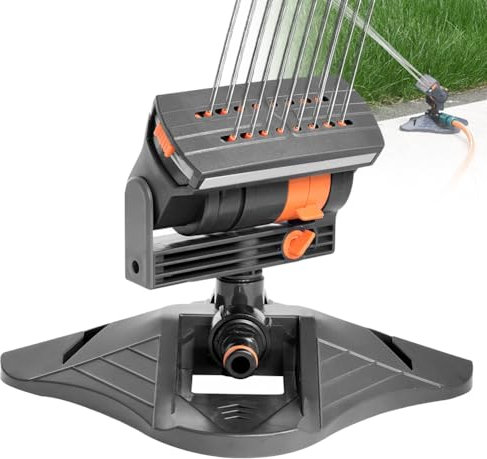 Mini arroseur oscillant turbo à 16 buses, 4 modes, arroseur carré oscillant automatique pour arrosage, arroseur de jardin avec raccord rapide et grande base, arroseur pour pelouse et surfaces