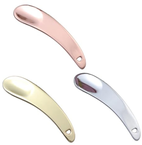 HONMEET Lot De 3 Cuillères à Crème Yeux Et Maquillage En Alliage De Zinc, Petites Spatules Cosmétique Dorée, Argentée Et Rose Gold, Outil De Beauté Pour Masque Facial