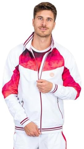 BIDI BADU Jabu Tech Jacket - Red/White Herren Trainingsjacke Rot-Weiß M
