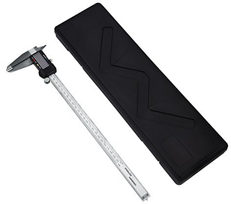 Calibro Digitale con Display LCD e Micrometro in Acciaio INOX, Conversione Elettronica di Precisione, con Custodia Rigida e Batteria, 300 mm