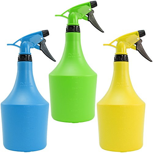 com-four® Spruzzatore per fiori 3x - flacone spray per piante innaffiate - flacone spray per acqua per nebulizzazione dell'acqua e controllo dei parassiti [la selezione varia] (3 pezzi 1.0L colorati)