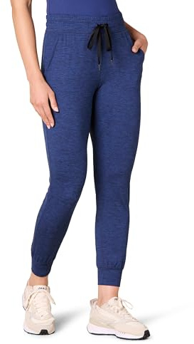 Amazon Essentials Pantaloni della Tuta Elasticizzati Tecnici Spazzolati (Taglie Forti Disponibili) Donna, Blu Marino Tintura Policromatica, XXL