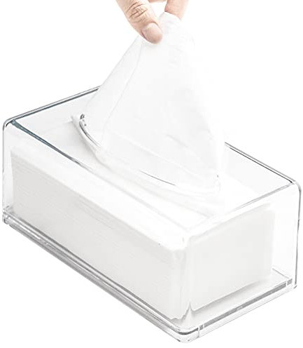 Kosmetiktücherbox aus Acryl Taschentuchbox Tücherbox Tissue Box Taschentücher Transparent Box Rechteckige Taschentuchspender für Schlafzimmer Esszimmer Büro Badezimmer Küche und Autos