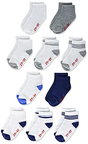 Hanes baby boys Lightweight Ez Sort Ankle Socks, 10-pair Pack Socks, Assorted, 4-5T US