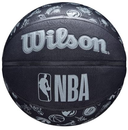 Wilson Basketball NBA ALL TEAM, Outdoor, Gummi, Größe: 7, Schwarz