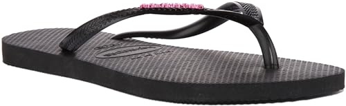 Havaianas Slim Logo Metallic, Tongs Femme, Black Pink, 35/36