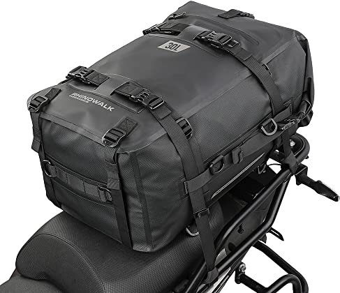 Rhinowalk Borsa da Moto multifunzionale Borsa posteriore Borsa da moto 30L Custodia da moto Borse laterali-Nero