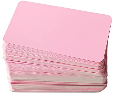 200 Carte Kraft in Colori Vari.6 Colori Biglietti da Visita.Kraft Vuoto Scheda Messaggio.Schede di Vocabolario,Carta di Parole.Biglietto d'auguri,Mini Cartolina (Rosa)
