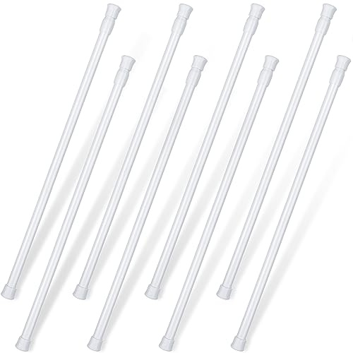 8 Pack Window Security Bar Window Lock Bar 15.7-27.6 Inch 1/2'' Diameter Adjustable Sliding Glass Door Lock Window Safety Bars with Rubber Tips Sliding Door Security Stick for Bathroom Cupboard