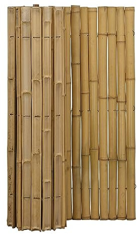 DE-COmmerce® Sichtschutz aus Bambus BARU Halbschalenzaun Gartenzaun Windschutz Zaun Bambusmatte NATURE (HxB) 100 cm x 180 cm