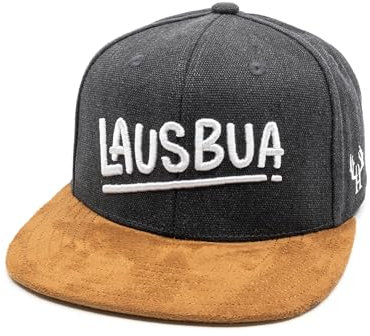 Du Hirsch Bayerisches Snapback Cap Erwachsene Lausbua Dunkelgrau Canvas XL