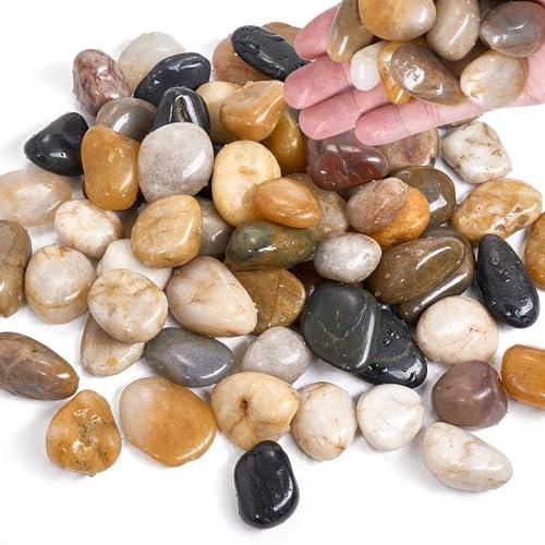 1.8 KG Kieselsteine, 1-2cm Dekosteine, Steine Garten, Kieselsteine Garten, Polierte Dekosteine, Dekosteine Garten, Dekosteine für Vasen, Dekosteine Kieselsteine Natur, Gartensteine, Zierkies.