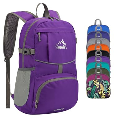 WATERFLY Faltbarer Rucksack Ultraleicht Wanderrucksack: 25L Leichter Tagesrucksack Sportlich Packable Backpack für Herren Damen Wandern Outdoor Trekking Hiking