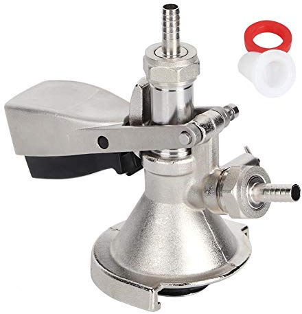 Coupleur de Fût de Bière Type A Tireuses à Bières en 304 Acier Inoxydable avec Soupape de Surpression de Sécurité Keg Coupler Distributeur de Bière Pression pour Système de Brassage