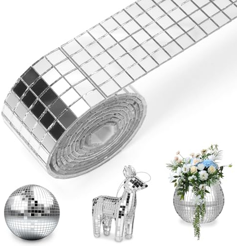 7000 piezas de espejo autoadhesivos de 5 x 5 mm, miniespejos autoadhesivos de mosaico, pegatinas de cristal para baño, cocina, salón