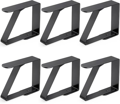 Clips de nappe Nappe en acier inoxydable et noire Pince pour table familiale Pique-nique, fête, mariage (5 x 4 cm)