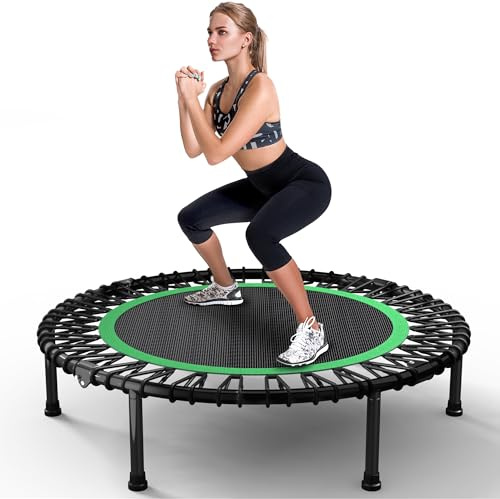 Wonlink 40 Rebounder Trampoline for Adults with Bungee Cords Portable Fitness Exercise Mini Trampoline, Small Rebounder Indoor/Outdoor, Silent Workout Equipment Max Load 450lbs