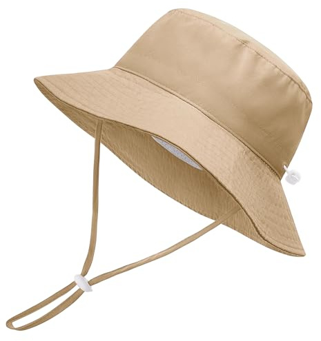 Voqeen Baby solhatt barn sommar hinkhattar småbarn brett brätte solskydd keps strand badhatt med justerbara remmar solhattar för pojkar flickor utomhus