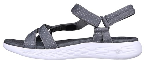 Skechers On-the-go 600 Brilliancy, Sandali Donna, Grigio Charcoal Textile Trim, 38 EU