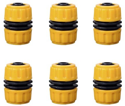 BuxiuGK 6 Pezzi Connettori di Riparazione Tubi Doppio Tubo Connettore 1/2 Pollic per Garden and House Faucet