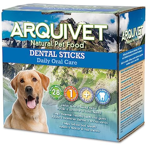 ARQUIVET Dental sticks 28 uds - collations dentaires pour chiens - Produits canines de l'hygiène dentaire - collations naturelles - douches et chiens pour chiens