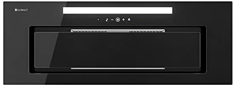 GLOBALO Hotte aspirante, hotte de cuisine encastrable, avec éclairage, largeur d'installation 80 cm, sans moteur, coopération Turbine, Silentio 80.2 Black