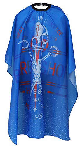 Lurrose Friseur Umhang Wasserdicht Salon Haarschneide Halsband Halswickel Schutz für Haarschnitt Haarstyling Färben Blau