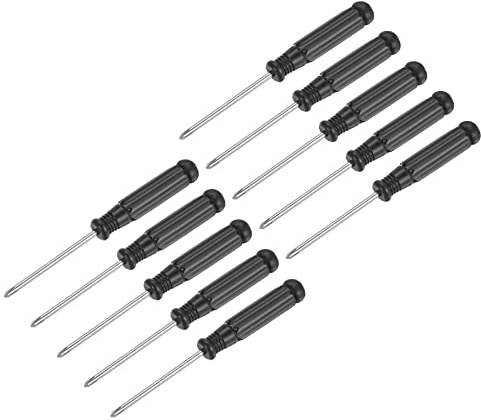 uxcell Mini Phillips Screwdriver, 2.5mm Cross Head with Black Handle for Small Appliances, 10 Pcs