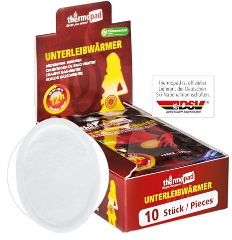 THERMOPAD Unterleibwärmer: 10 Stück Wärmepads für bis zu 12 Stunden Wärme und Entspannung I Wärmekissen I luft-aktiviert