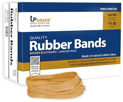 Upgrade Office Supply UPG22964 Rubber Bands, Size #64 (3-1/2 in x 1/4 in), 80 Bands, 1/4 lb Box, USA