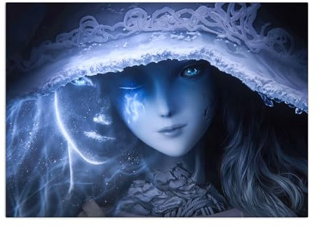 Displate Elden Ring Metal Poster Magnetische Befestigung Offiziell Lizenziert Bilder Lands Between - Lunar Princess Ranni Poster 32x45cm