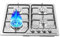 Piano Cottura a Gas 4 Fiamme, Fornello in Acciaio Inox, 58 x 50 cm, da Incasso per Cucina Interna, Con Dispositivo Ritardante di Fiamma Termocoppia, per Cucina Casalinga
