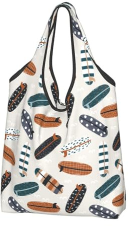 Buewutiry Borsa grande da donna – tavola da surf leggera estiva riutilizzabile pieghevole borse della spesa per generi alimentari borse di stoffa lavoro spiaggia viaggio con manici
