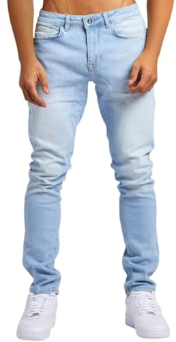 shownicer Jeans Homme Pantalon Denim Slim Fit Elastique Jeans Stretch Pantalon Décontracté Tapered Denim Pants