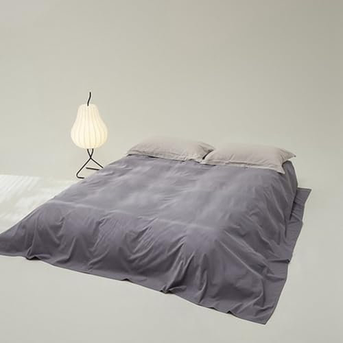 JIANINGHOME Sábana bajera sin goma elástica, 200 x 245 cm, lila, algodón, también para cubiertas, manteles o sábanas de verano