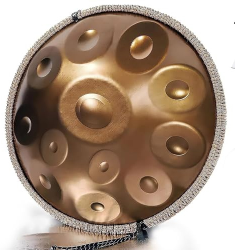 Handpan Trumma 12 Toner, 440Hz D-moll Kurd – 56 cm Stål Handpan för Vuxna med Väska, Klubbor och Ställ – Perfekt för Meditation, Yoga och Ljudterapi