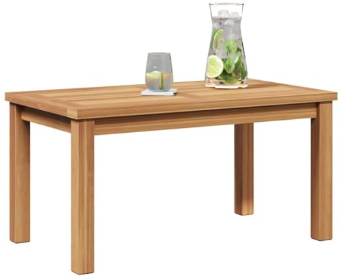 vidaXL Kaffeebord Brun 70 x 40 x 36 cm Massivt teakträ, Trädgård och terrass, modern teak trä kaffebord, stilren utemöbel, smart dekoration, nutida design