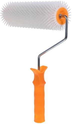 Artibetter Spiked Roller with Ergonomic Handle, Plastic and Metal Frame Vent Paint Brush Color for Self Leveling Screed for Epoxy Floor Construction and Cement Use
