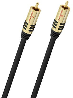 Oehlbach NF Sub, Cinch Subwoofer-Kabel Audiokabel, rund, OFC - 1 Meter - Schwarz