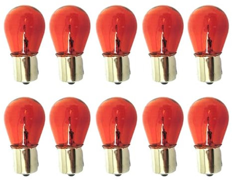 CARALL 10 Pièces d'Ampoules Halogènes 12V Pour Voiture (PY21W BA15S 12V 21W Orange)