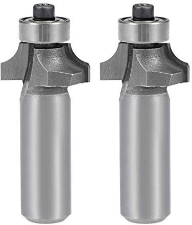 sourcing map Router Bit 1/2 Shank 3/8 inch Cutting Dia Round Over Corner 2 Flutes Tungsten Steel for Woodworking Milling Cutting Tool 2pcs