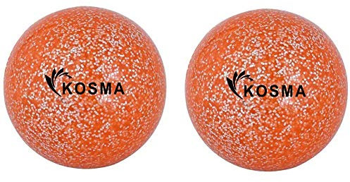 Kosma Set mit 2 Glitzer-Hockeybällen, für Outdoor-Sportarten, PVC-Übungsbälle (orange)
