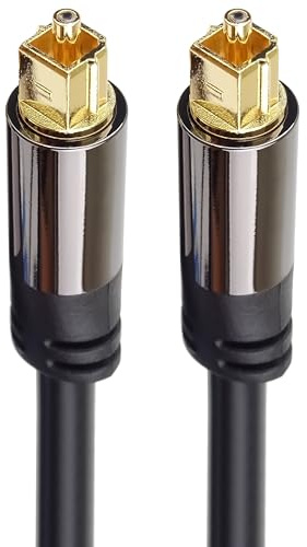 PremiumCord Cavo Audio Ottico Toslink 3 m, Diametro Esterno: 6 Mm, Spina Toslink, Cavo Digitale Per Impianto Stereo Hifi Tv Con Soundable, HQ Audio, Saldato, Colore Nero, Argento, Oro