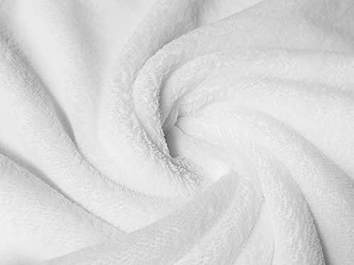 CRS Fur Fabrics blanco, Tela de rizo de bambú, color, 1 m, 150 x 100 cm, 1Mtr-150cm x 100cm