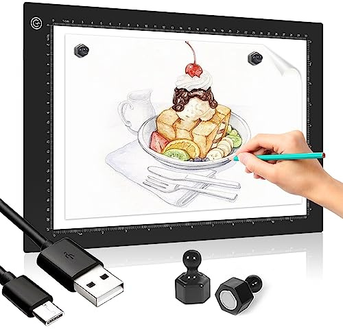 I-SHUNFA A4 LED Leuchttisch,Magnetisch Licht Pad Ultra-dünne