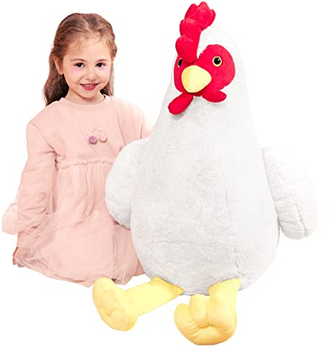 IKASA Groß Huhn Kuscheltier Riesen Henne Stofftier,60cm Gross Plüschtier Riesige Plüsch Spielzeug,Jumbo XXL XL Stofftiere,Geschenk für Kinder