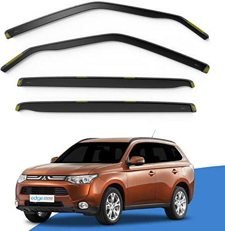 EdgeVisors Wind Deflectors for Mitsubishi Outlander MK3 Door 5 Door SUV 4pc | 4pc Set, In-Channel Rain Guards & Accessories